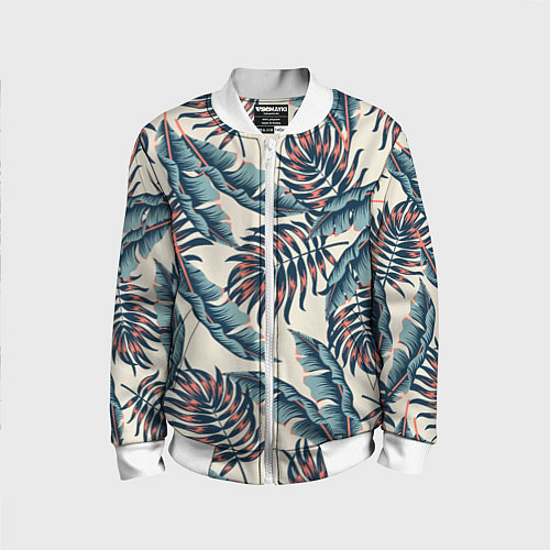 Детский бомбер Тихие тропики / 3D-Белый – фото 1