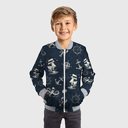 Бомбер детский Nautical art, цвет: 3D-серый — фото 2