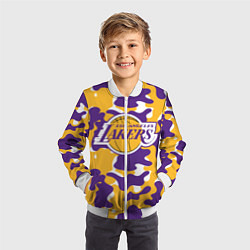 Бомбер детский LA LAKERS ЛЕЙКЕРС, цвет: 3D-белый — фото 2