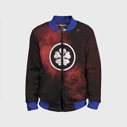 Детский бомбер Черный клевер / 3D-Синий – фото 1