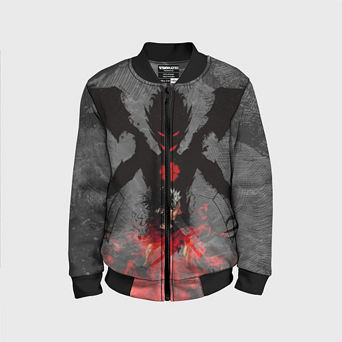 Детский бомбер Черный клевер / 3D-Черный – фото 1