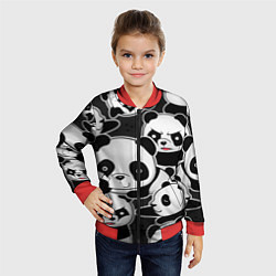 Бомбер детский Смешные панды, цвет: 3D-красный — фото 2
