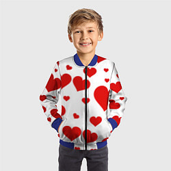 Бомбер детский Сердечки, цвет: 3D-синий — фото 2