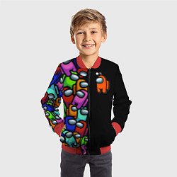 Бомбер детский Among us, цвет: 3D-красный — фото 2