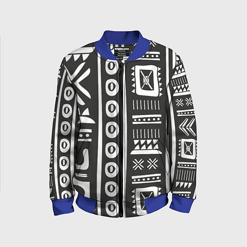 Детский бомбер Этнический узор / 3D-Синий – фото 1
