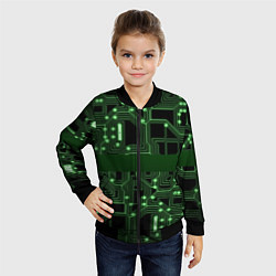 Бомбер детский Неоновая схема, цвет: 3D-черный — фото 2