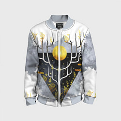 Детский бомбер Графит и золото: дерево жизни