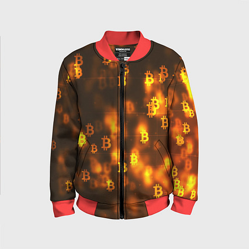 Детский бомбер BITCOIN KRYPTONATE / 3D-Красный – фото 1