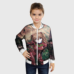 Бомбер детский Аска Евангелион, цвет: 3D-белый — фото 2