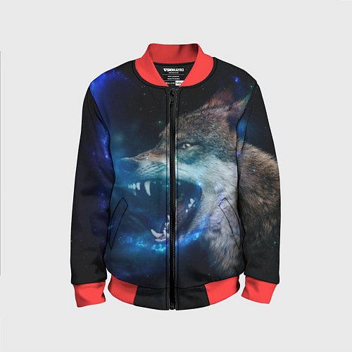 Детский бомбер Волчара Юморит / 3D-Красный – фото 1
