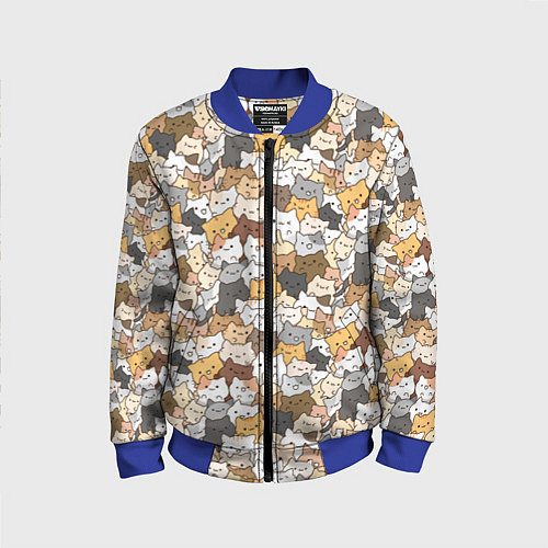 Детский бомбер Котики муркотики / 3D-Синий – фото 1