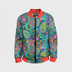 Бомбер детский Славянские Узоры, цвет: 3D-красный