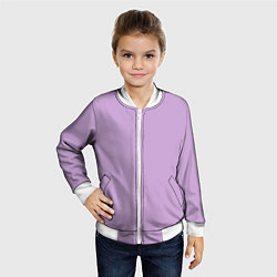 Бомбер детский Глициниевый цвет без рисунка, цвет: 3D-белый — фото 2