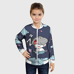 Бомбер детский BTS Sleep, цвет: 3D-белый — фото 2