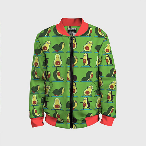 Детский бомбер Авокадо Зарядка / 3D-Красный – фото 1