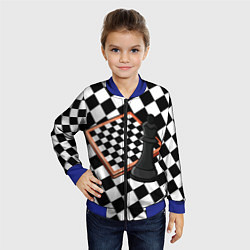 Бомбер детский Шахматы, цвет: 3D-синий — фото 2