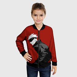 Бомбер детский Годжо Магическая Битва арт02, цвет: 3D-черный — фото 2