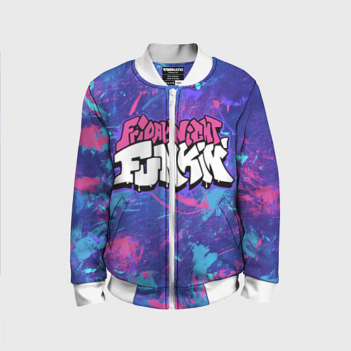 Детский бомбер Friday Night Funkin / 3D-Белый – фото 1