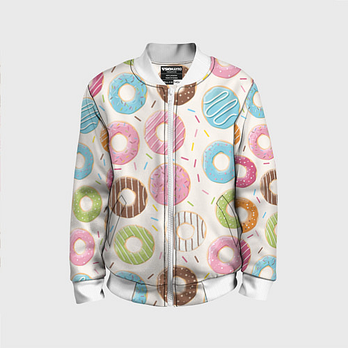 Детский бомбер Пончики Donuts / 3D-Белый – фото 1