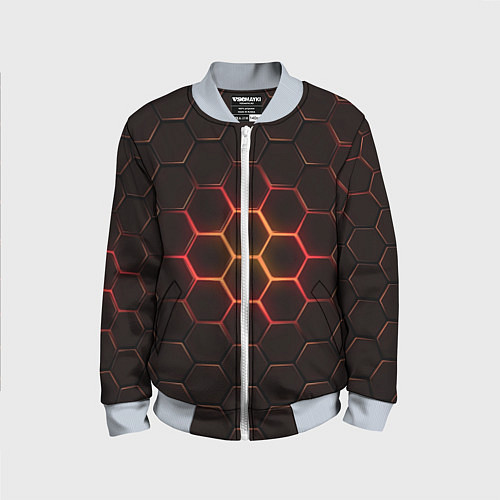 Детский бомбер Техно Соты / 3D-Серый – фото 1