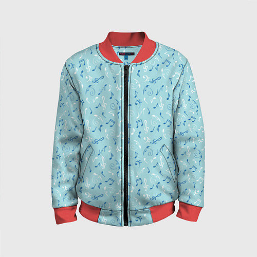 Детский бомбер Ноты / 3D-Красный – фото 1