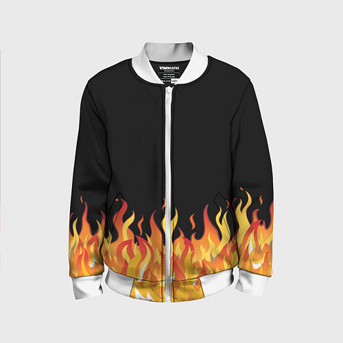 Детский бомбер ОГОНЬ И НИЧЕГО ЛИШНЕГО / 3D-Белый – фото 1