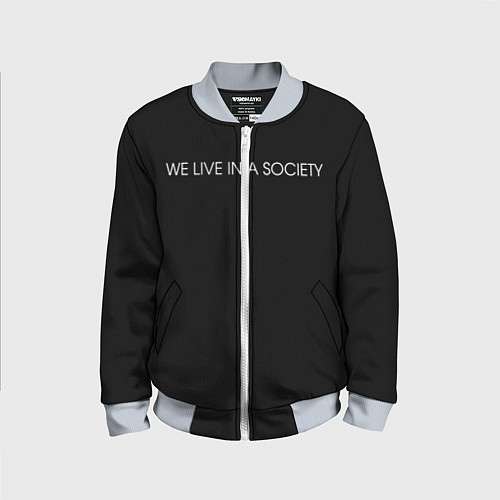 Детский бомбер WE LIVE IN A SOCIETY / 3D-Серый – фото 1