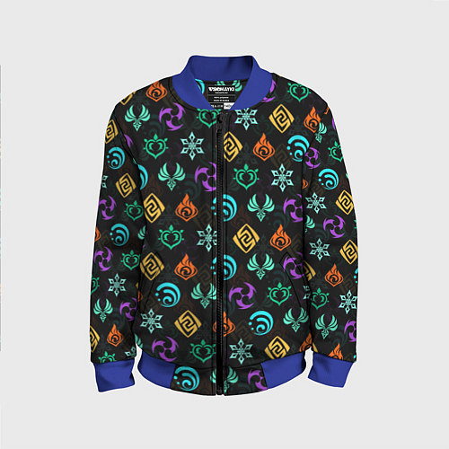 Детский бомбер GENSHIN IMPACT ЭМБЛЕМЫ / 3D-Синий – фото 1