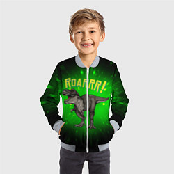 Бомбер детский Roarrr! Динозавр T-rex, цвет: 3D-серый — фото 2