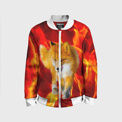 Детский бомбер Fire Fox / 3D-Белый – фото 1