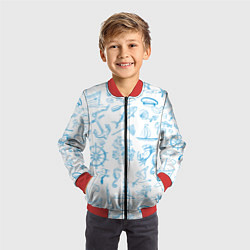 Бомбер детский Морская тема, цвет: 3D-красный — фото 2