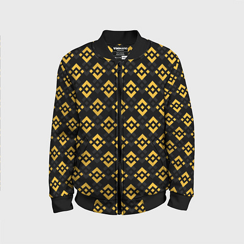 Детский бомбер ЭМБЛЕМА БИНАНС ПАТТЕРН BINANCE / 3D-Черный – фото 1