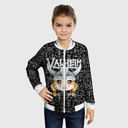 Бомбер детский Valheim Girl, цвет: 3D-белый — фото 2