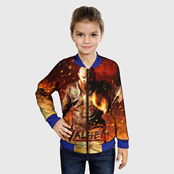 Бомбер детский Valheim Викинг в огне, цвет: 3D-синий — фото 2