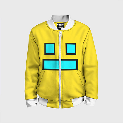 Детский бомбер Geometry Dash: Smile / 3D-Белый – фото 1