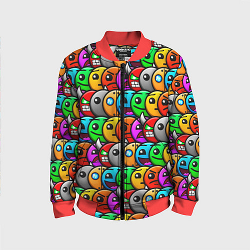 Детский бомбер Geometry Dash: Pattern Z / 3D-Красный – фото 1