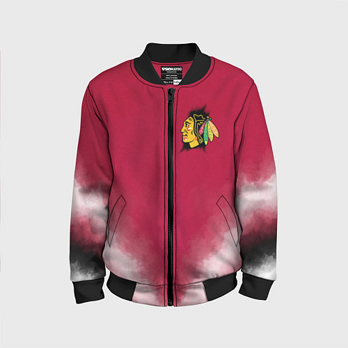 Детский бомбер Chicago Blackhawks / 3D-Черный – фото 1