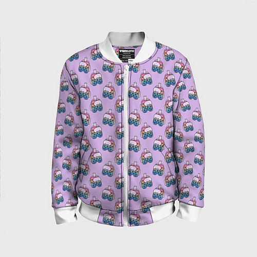 Детский бомбер Among Us Коктейль / 3D-Белый – фото 1