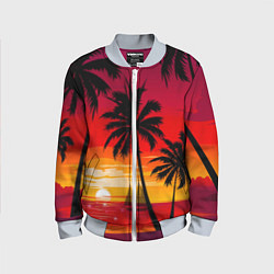 Бомбер детский Гавайский закат, цвет: 3D-серый