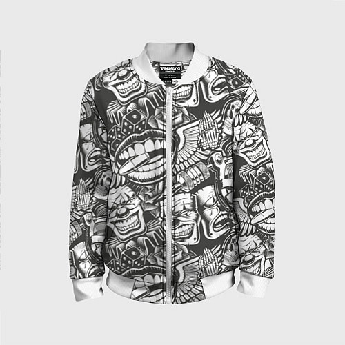 Детский бомбер Тату ретро / 3D-Белый – фото 1