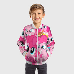 Бомбер детский Pinkie Pie pattern, цвет: 3D-белый — фото 2