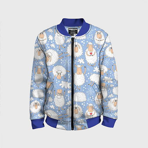 Детский бомбер Счастливые овечки / 3D-Синий – фото 1