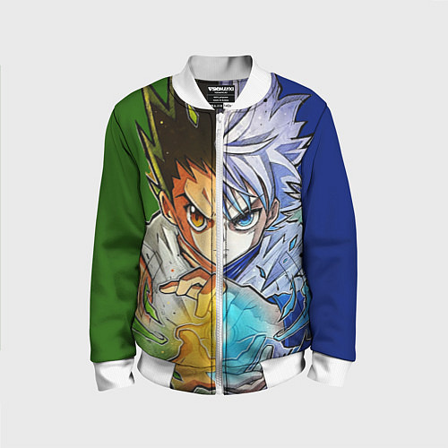 Детский бомбер Киллуа золдик и Гон хантер / 3D-Белый – фото 1