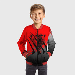 Бомбер детский Славянские символы, цвет: 3D-красный — фото 2
