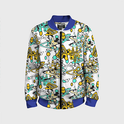 Детский бомбер Абстрактный современный узор в стиле граффити / 3D-Синий – фото 1