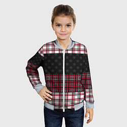 Бомбер детский Комбинированный красно-серый, цвет: 3D-серый — фото 2