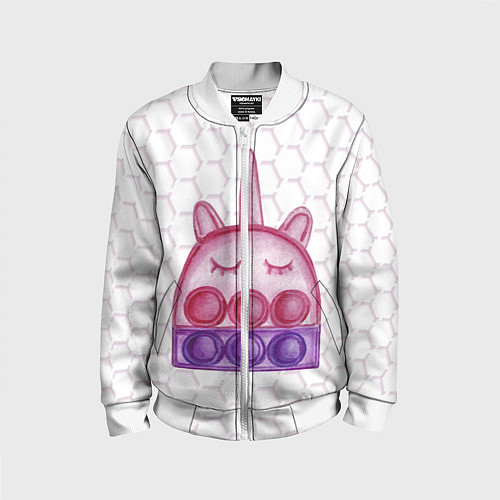 Детский бомбер POP IT ЕДИНОРОГ ПОП ИТ / 3D-Белый – фото 1