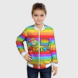 Бомбер детский POP IT - SIMPLE DIMPL, цвет: 3D-белый — фото 2