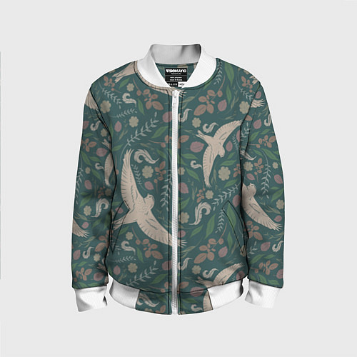 Детский бомбер Ласточкина политра / 3D-Белый – фото 1