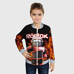 Бомбер детский ROBLOX FIRE РОБЛОКС ОГОНЬ ПОЖАРНЫЙ, цвет: 3D-серый — фото 2